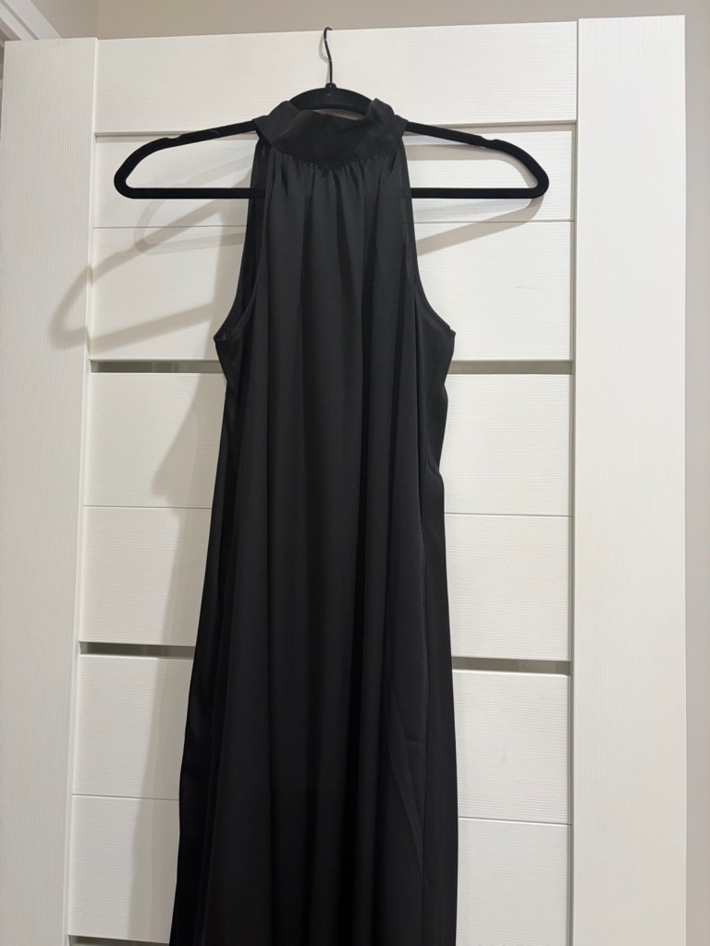 Black Halter Tie-Neck Maxi Dress